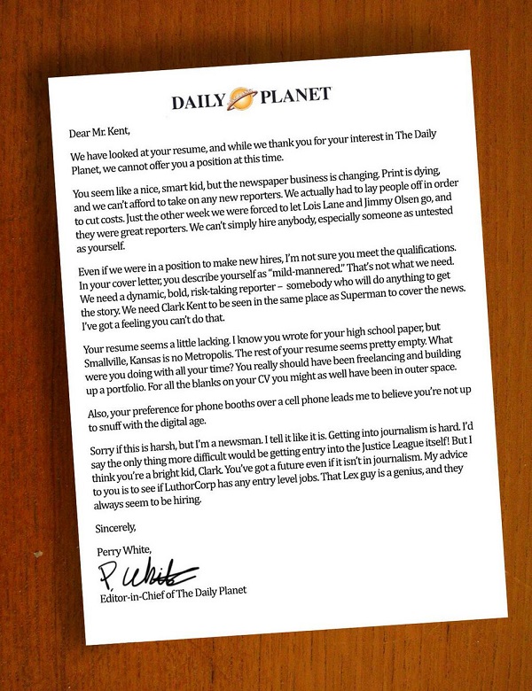 Supermans-rejection-letter